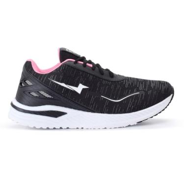 Imagem de Tenis Academia Masculino Feminino Cronos Casual Corrida Escolar Adulto Infantil Leve (Preto/Rosa, BR, Adulto, Numérico, 36)