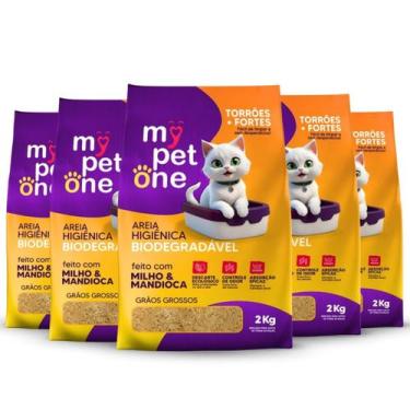 Imagem de Kit 5 Areia Biodegradável Gatos Bio Gold Grossa MyPetOne 10kg