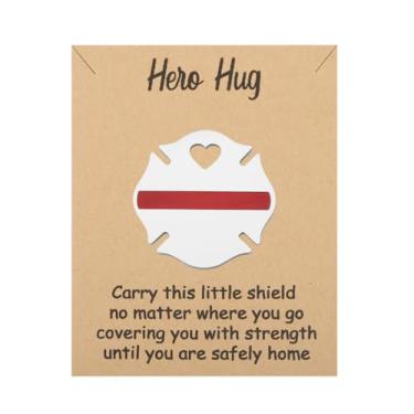 Imagem de FAADBUK Fireman Stay Safe Gift Come Home Safe Gift Fireman Pocket Token Fire Fire Safety Prayer Card (Cartão de token de bombeiro)