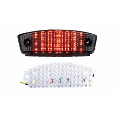 Imagem de Adequado para Ducati S4R (Testastretta)/Monster 800 (escuro)/Monster 620 (Matrix Dark)/Monster 1000; luz traseira de freio de LED + seta integrado (moke, estilo 2: lanterna traseira de LED + seta + 6