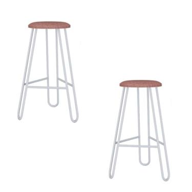 Imagem de Conjunto 2 Banquetas Altas Ginger com Estrutura Branca