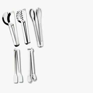 Imagem de Pegador Multiuso para Salada, Pães, Macarrão e Churrasco, Pinça Cozinha e Culinária, Inox Profissional Longo(KIT COM 5 UNIDADES)
