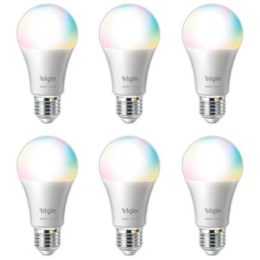 Imagem de Lâmpada Inteligente RGB 10W Elgin Smart Color – Kit com 6 Unidades WiFi, Alexa e Google Home