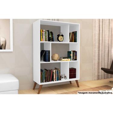 Imagem de Estante para Sala RT3015 c/ 6 Nichos Branco - Movelbento