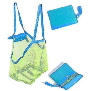 Imagem de Brinquedos de areia de praia bolsa de praia de malha para segurar brin