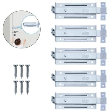 Imagem de Ferrolho Trinco Tarjeta Fecho Chato Para Porta Janela Portão 10cm Zincado | Silvana | Kit 05 Un