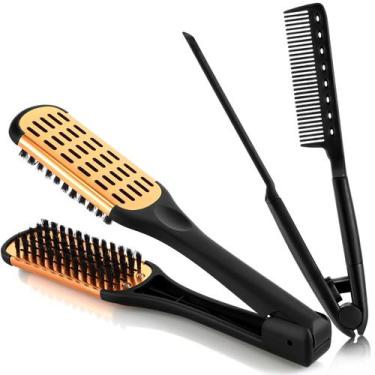 Imagem de Pentes para alisar cabelo CHENGU Boar Bristles Clamp 2 unidades