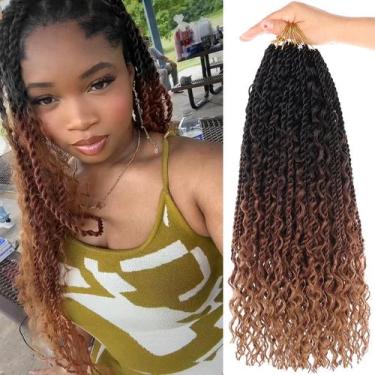 Imagem de Cabelo de crochê ZRQ Senegalese Twist Boho Island 18 polegadas para mu