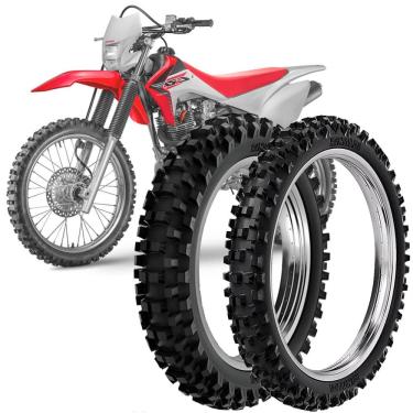 Imagem de 2 Pneu Moto Crf 230f 100/100-18 59m 80/100-21 51m Rw33