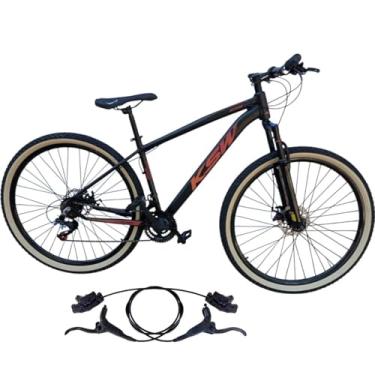 Imagem de Bicicleta Aro 29 Ksw Adulto 21 velocidades Suspensão Dianteira 80mm Pneu Faixa Amarelo Freio Hidraulico (PRETO/VERMELHO, 19)