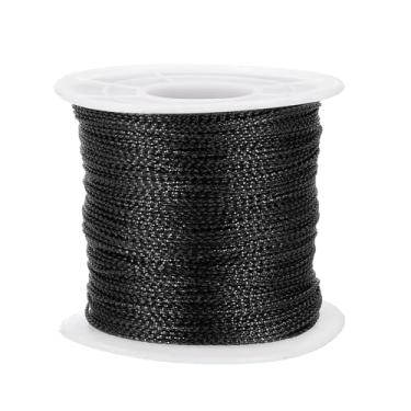 Imagem de PATIKIL Corda metálica de tinsel de 1 mm x 109 jardas preto escuro fita para embrulhar cordas não elásticas para presente enfeite de fio artesanato Natal