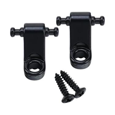 Imagem de OVSAL 2 peças de retentor de cordas para guitarra elétrica, guia de cordas de liga de zinco, árvores compatíveis com Tele Telecaster Start peças de reposição de cordas de guitarra elétrica preta