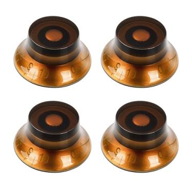 Imagem de Banworks Botões de controle de guitarra elétrica 2 tons, 2 volumes, estilo anos 50, métrico, 6 mm (15/162.6 cm), puxadores de sino de 18 estrias para guitarras elétricas Epiphone Les Paul LP SG