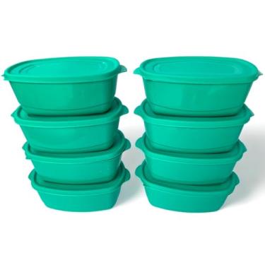 Imagem de Kit 08 Potes Plásticos com Tampa Hermético 800ml Freezer Microondas Super Resistente BPA FREE (Tiffany)