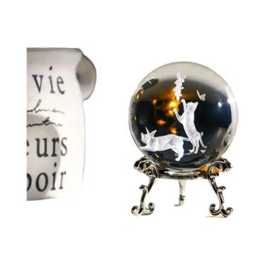 Imagem de Bola De Cristal 3D De 60mm Com Figura De Animal Gravada a Laser, Ornam