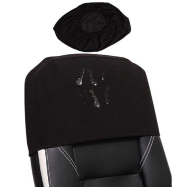 Imagem de Buenanir Capa impermeável para encosto de cabeça para cadeira de escritório, capa elástica de jacquard para cadeiras de escritório, protetor de móveis de apoio de cabeça para cadeiras de computador