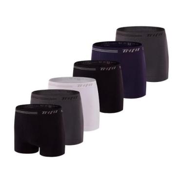 Imagem de Kit Com 6 Cuecas Box Masculina Trifil Sem Costura Microfibra Lisa Bási
