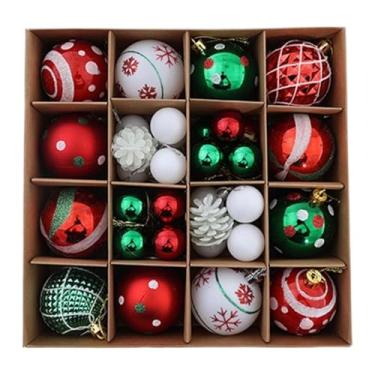 Imagem de Sclmgo Bola de Natal à Prova de Quebra, Decoração para Casa, Adereços para Fotos, Pingente Pendurado para Parede Do Quarto, Feriado, Vermelho Verde Branco, Tamanho real