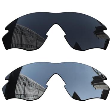 Imagem de Acefrog Lentes de reposição polarizadas de 1,5 mm para óculos de sol Oakley M2 Frame OO9212 OO9343, material atualizado, resistente a impactos - preto e prateado titânio polarizado - 1,5 mm