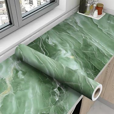 Imagem de Papel de parede de mármore autoadesivo removível para decoração de quarto, sala de estar, decoração de casa, 100 x 40 cm