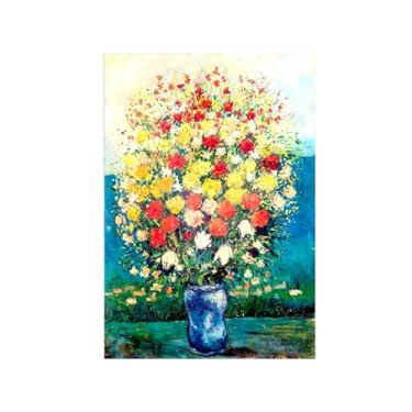 Imagem de Flores Pintura em tela Famosa Pintura Reprodução-Quadros para sala de estar-Vaso flores 2-Pôster e impressões 50x70cm Sem Moldura