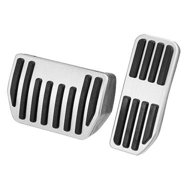 Imagem de X AUTOHAUX 1 conjunto de tampas de pedal de acelerador de gás de liga de alumínio kit de pastilhas de pedal de freio para Jaguar XF XE F-PACE 2017-2020 antiderrapante sem perfuração Tom prata