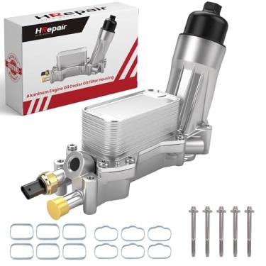 Imagem de HRepair Refrigerador de óleo de motor de alumínio 3.6 serve para Jeep Dodge Chrysler Ram 3.6L V6 2019-2020 Substituição do conjunto do filtro de óleo 926-959 928-876 68365931AD