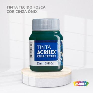 Imagem de Tinta para tecido fosca com 37ml cor cinza onix - ACRILEX
