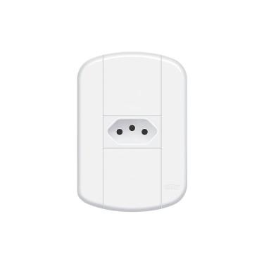 Imagem de Tomada Fame Blanc+ 2P+T 10A com Placa 4x2 Branca