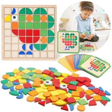 Imagem de Brinquedo de quebra-cabeça Zycolo Montessori Tangram com 120 unidades 