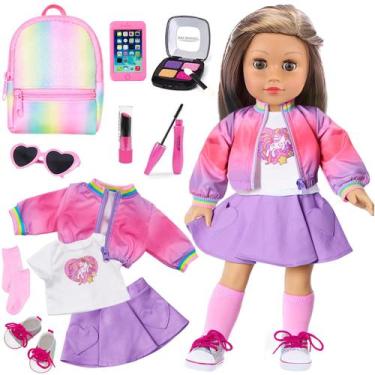 Imagem de Conjunto de roupas e acessórios de maquiagem para bonecas ZITA ELEMENT
