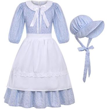 Imagem de Traje SIZGAROOT Colonial Pioneer Girl Vestido com capô (10-12)