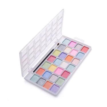 Imagem de Kit Aquarela Perolizada com 28 cores + Estojo+ Pincel - Leonora