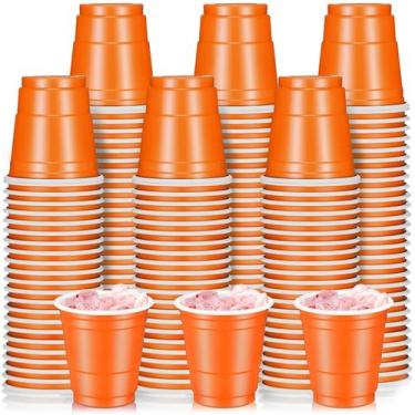 Imagem de Copos de tiro Layhit, pacote com 200 ml, plástico descartável, laranja
