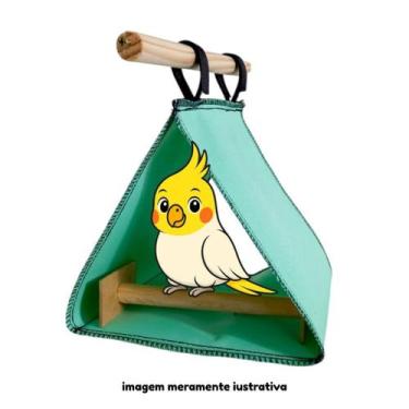 Imagem de Cabana Toquinha Suspensa com Poleiro para Aves Calopsitas ou Roedores 