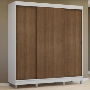 Imagem de Guarda-roupa Casal com Pés 3 Portas de Correr Reno Madesa B