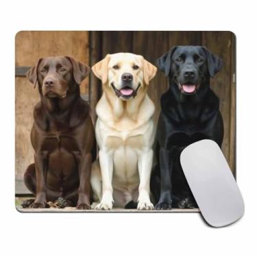 Imagem de Mouse pad divertido Amcove, animais cachorros chocolate amarelo preto labs, acessórios de mesa de escritório, presentes para ela, decoração de escritório, mouse pad, decoração de mesa