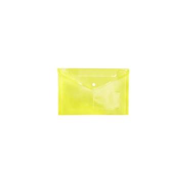Imagem de hezhuhe2258 Bolsa de documentos de plástico colorido transparente A5, pasta de arquivo, sacos de armazenamento de documentos, suporte de documentos (amarelo)