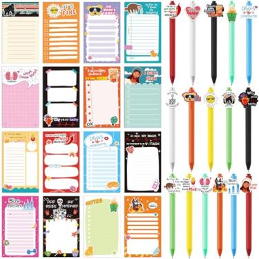 Imagem de Skyygemm 32 peças CNA Week Gifts Bulk Funny Nurse Notepads com canetas, 16 notas adesivas de relatório de enfermagem e 16 canetas esferográficas, conjunto de presentes temáticos médicos para