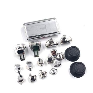 Imagem de Nova controladora Dpad L2 R2 L1 R1 botão gatilho Dpad para PS4 Pro Slim JDM 040 JDS040 JDM 050 JDS050 4.0 5.0 versões - prata cromada