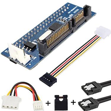 Imagem de DAOKI Adaptador fêmea PCBA IDE/PATA Disco de 40 pinos para SATA Adaptador fêmea Conversor PCBA com tampa de jumper e cabo, para desktop e disco rígido de 9 cm