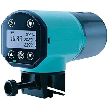 Imagem de Liusj JUnst Alimentador automático de peixes, alimentador de peixes com tela LCD, dispensador de alimentos para aquário ou aquário à prova de umidade para aquário e tanque de répteis