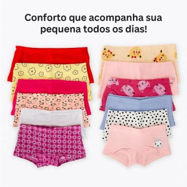 Imagem de Kit 6 Calcinhas Boxer Infantil - Conforto e Estilo para sua Princesinh