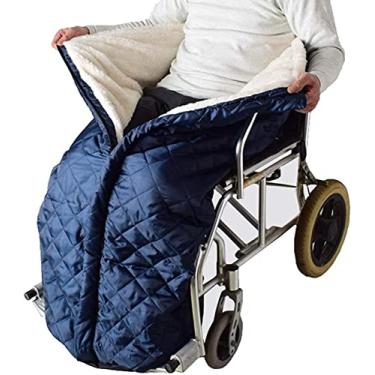 Imagem de Cadeira de rodas impermeável forrada com lã - capa de cadeira de rodas à prova d'água para adultossiversal acessório para pernas e pés à prova de vento
