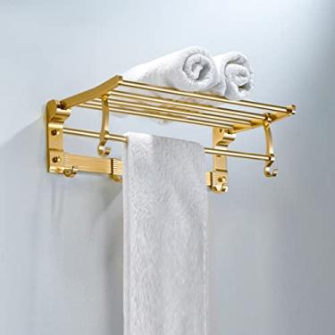 Imagem de Toalheiros, toalheiros, toalheiro de banheiro suporte de toalha montado na parede, toalheiro, toalheiro, suporte de toalha Foldibath, cabide de banheiro montado na parede/B/50 cm