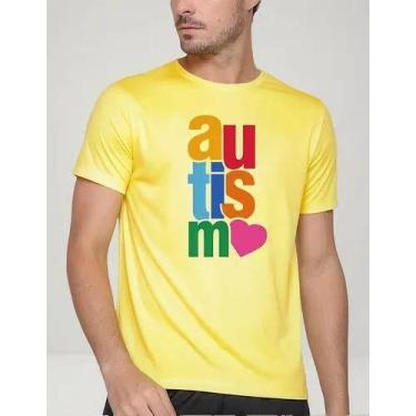 Imagem de Camiseta Camisa Adulto Feminina Masculina Algodão Campanha Abril Azul 