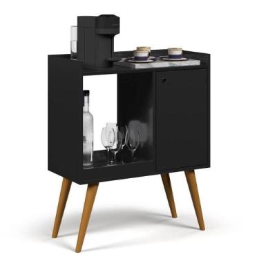 Imagem de Aparador De Sala Buffet Madeira Pequeno Industrial Retro Adega Pés Pal