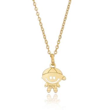 Imagem de Pingente Menino Filho Boy Com Corrente Bailarina Em Ouro 18k - PRADO J