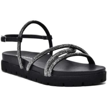 Imagem de Sandália Papete Strass Tendência Moda 23-17203 Via Marte, Preto, 36