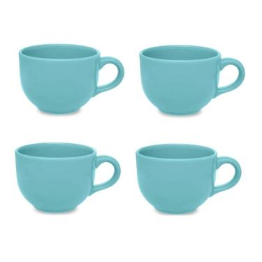 Imagem de Kit 04 Caneca Jumbo Grande 740ml Azul Claro - Biona